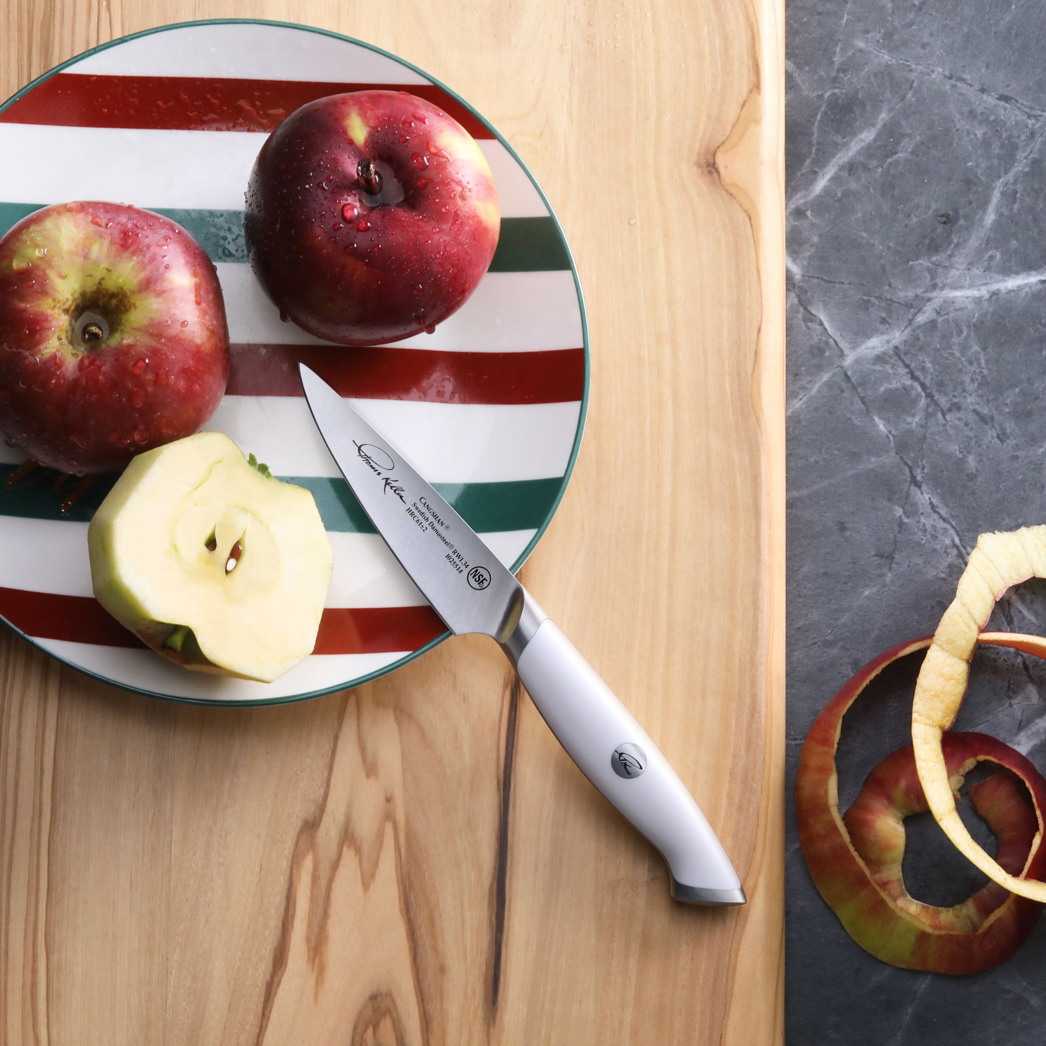 TKSC 3.5-Inch Paring Knife, Forged Swedish Powder Steel, Thomas Keller Signature Collection, White, 1025514