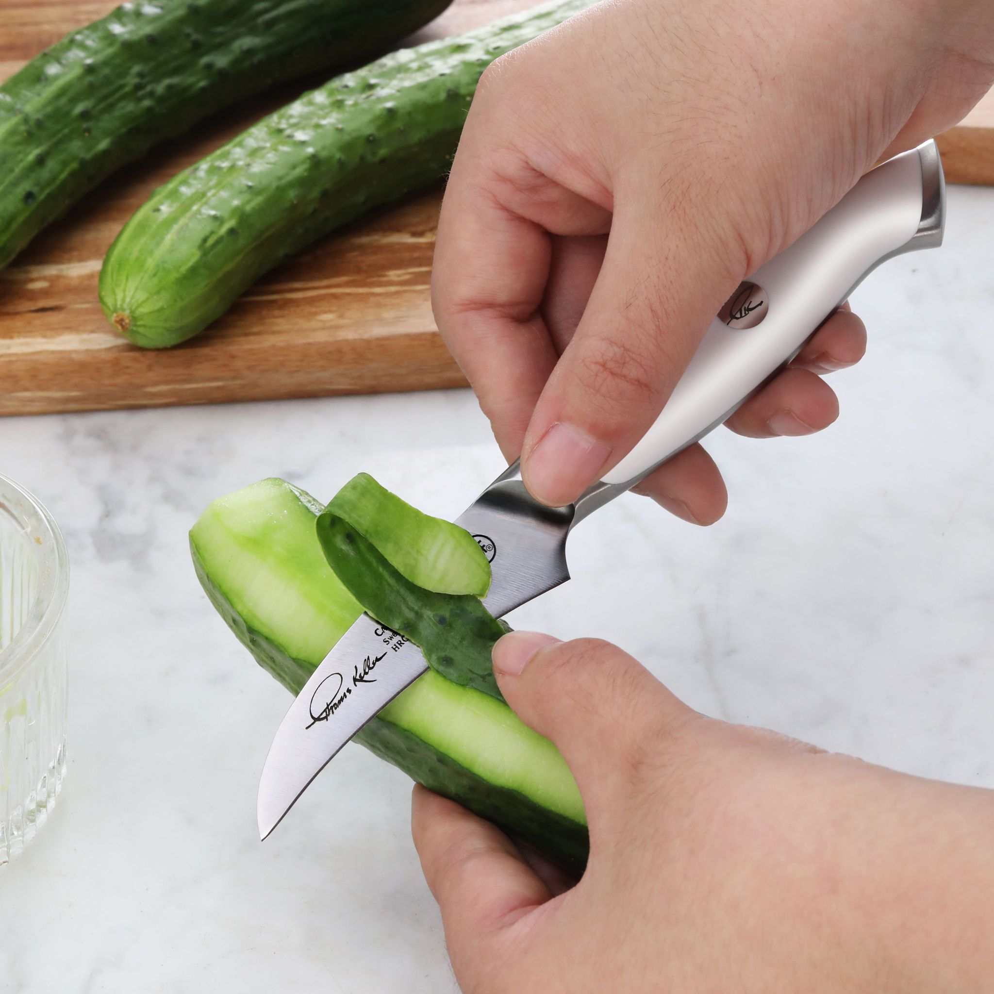 TKSC 2.75-Inch Peeling Knife, Forged Swedish Powder Steel, Thomas Keller Signature Collection, White, 1025521