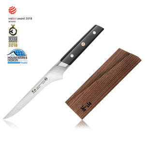 
                  
                    Load image into Gallery viewer, TC Series 6-Inch Boning Knife with Ash Wood Sheath, Forged Swedish 14C28N Steel, 1021127
                  
                
