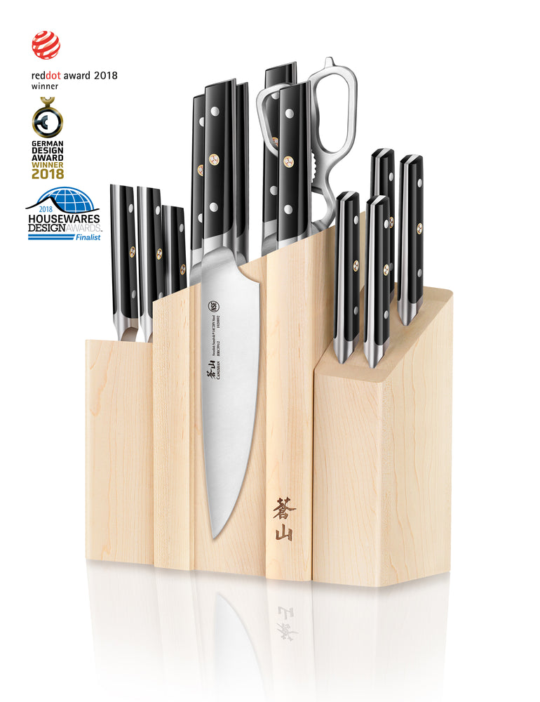 
                  
                    Load image into Gallery viewer, Cangshan TC Series 1021226 Swedish 14C28N Steel Forged 14-Piece DENALI Magnetic Knife Block Set, Maple
                  
                