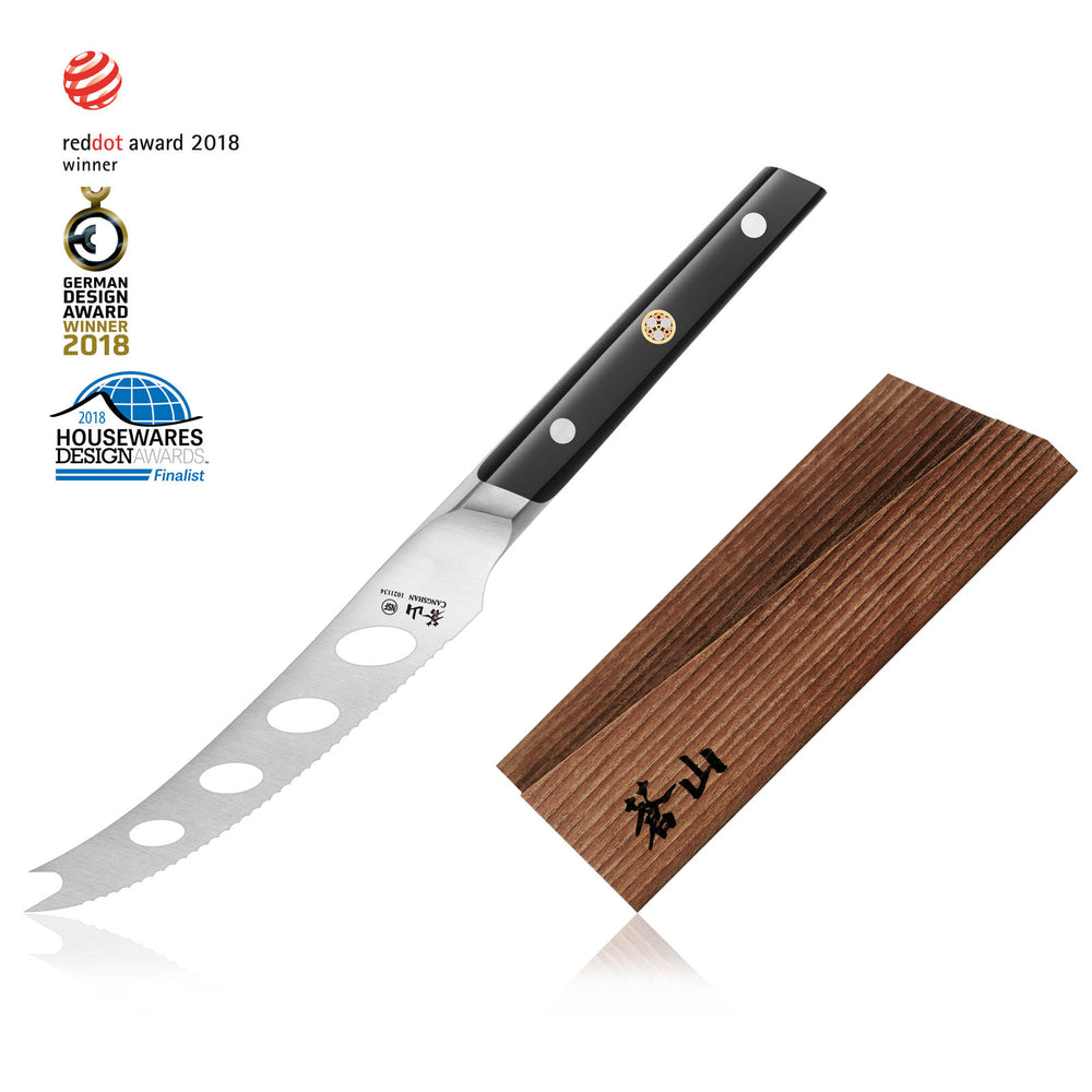 
                  
                    Load image into Gallery viewer, Cangshan TC Series 1021141 Swedish 14C28N Steel Forged 5-Inch Tomato/Cheese Knife and Wood Sheath Set
                  
                