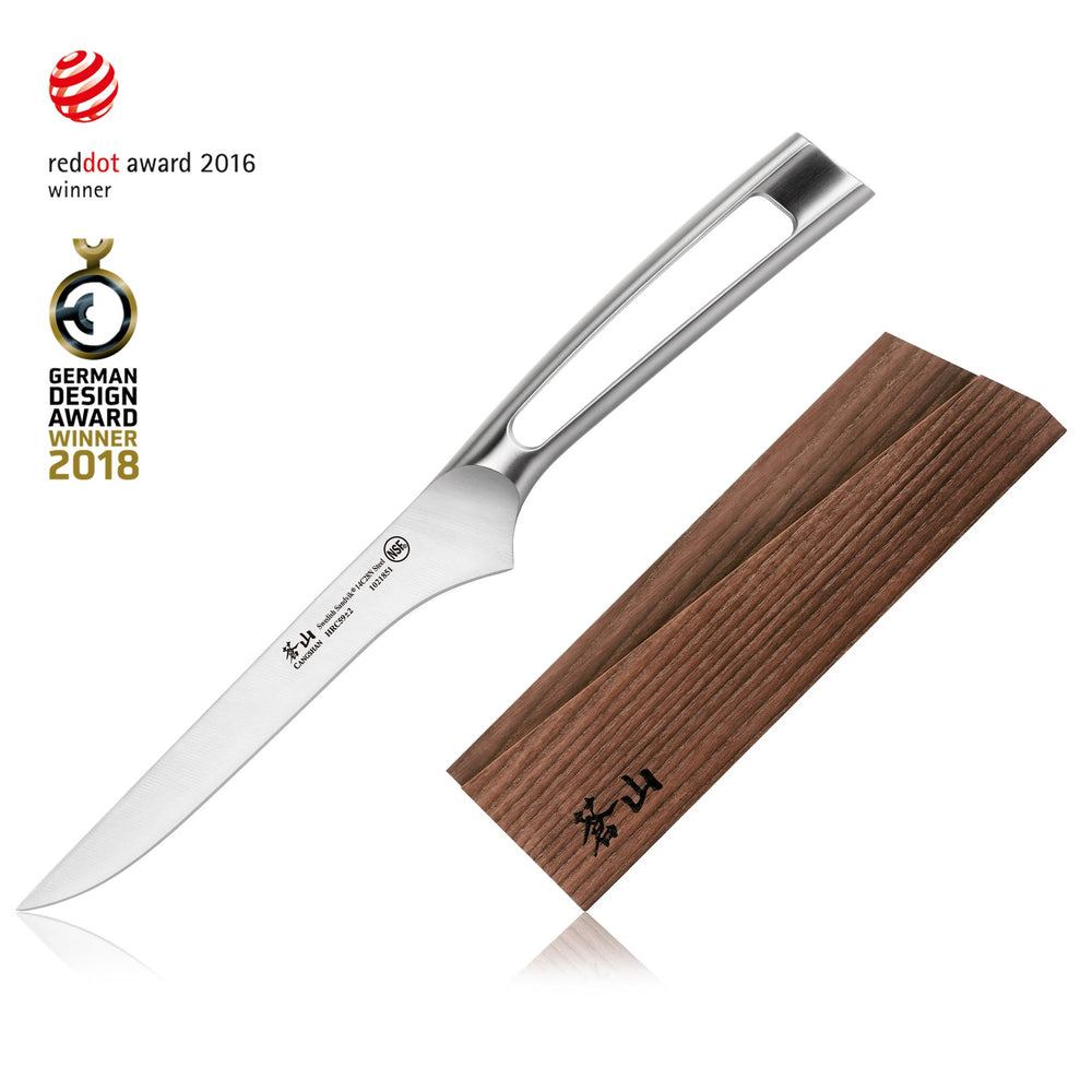 SHAN ZU Filleting Knife 7 inch- Edge Deboning Fish and Meat,Professional  Fish Knife Made of Super Sharp German Stainless Steel Boning Knife